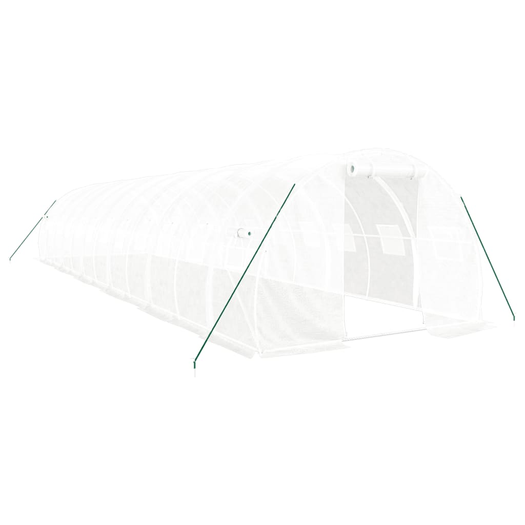 Serra con Telaio in Acciaio Bianco 36 m² 12x3x2 m