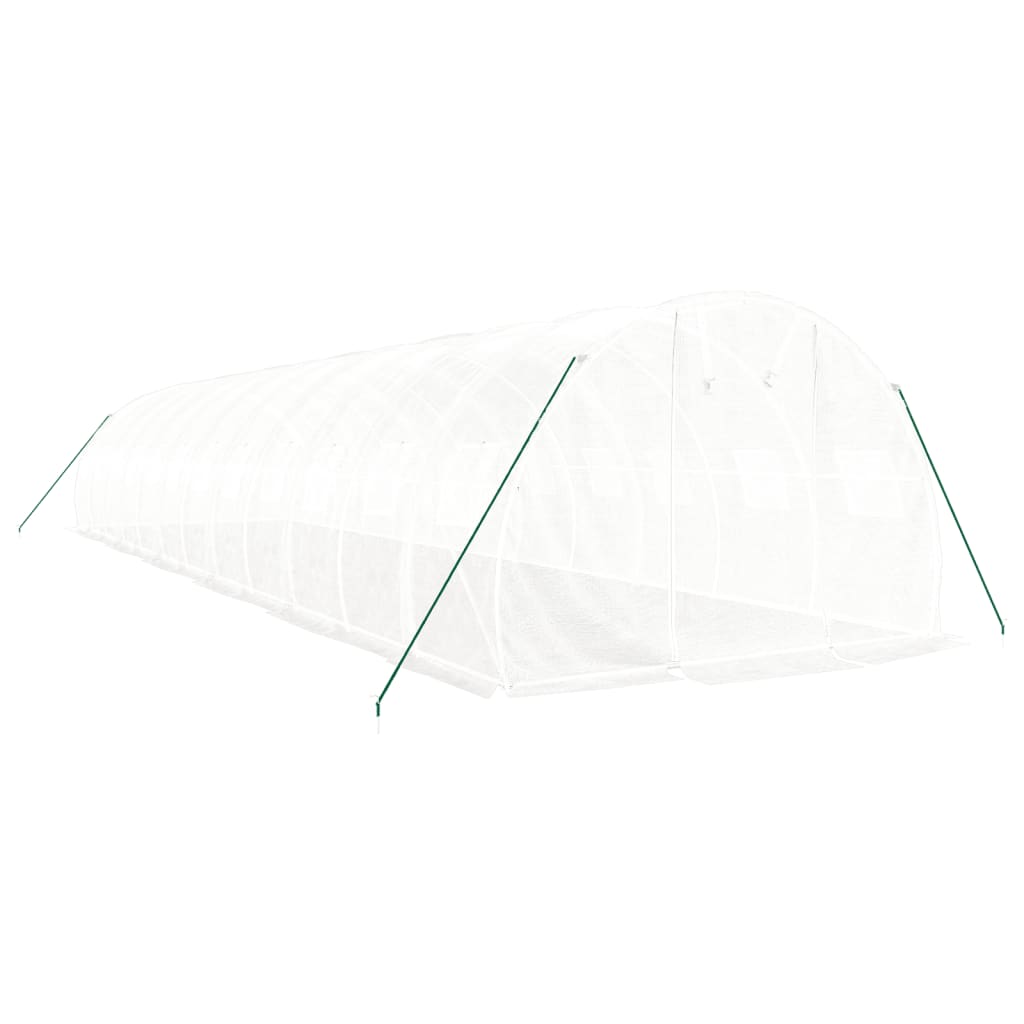 Serra con Telaio in Acciaio Bianco 36 m² 12x3x2 m