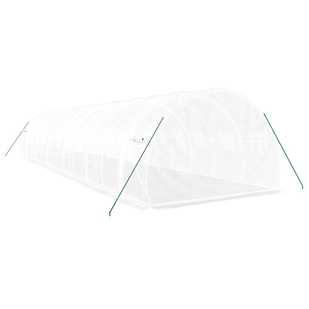 Serra con Telaio in Acciaio Bianco 36 m² 12x3x2 m