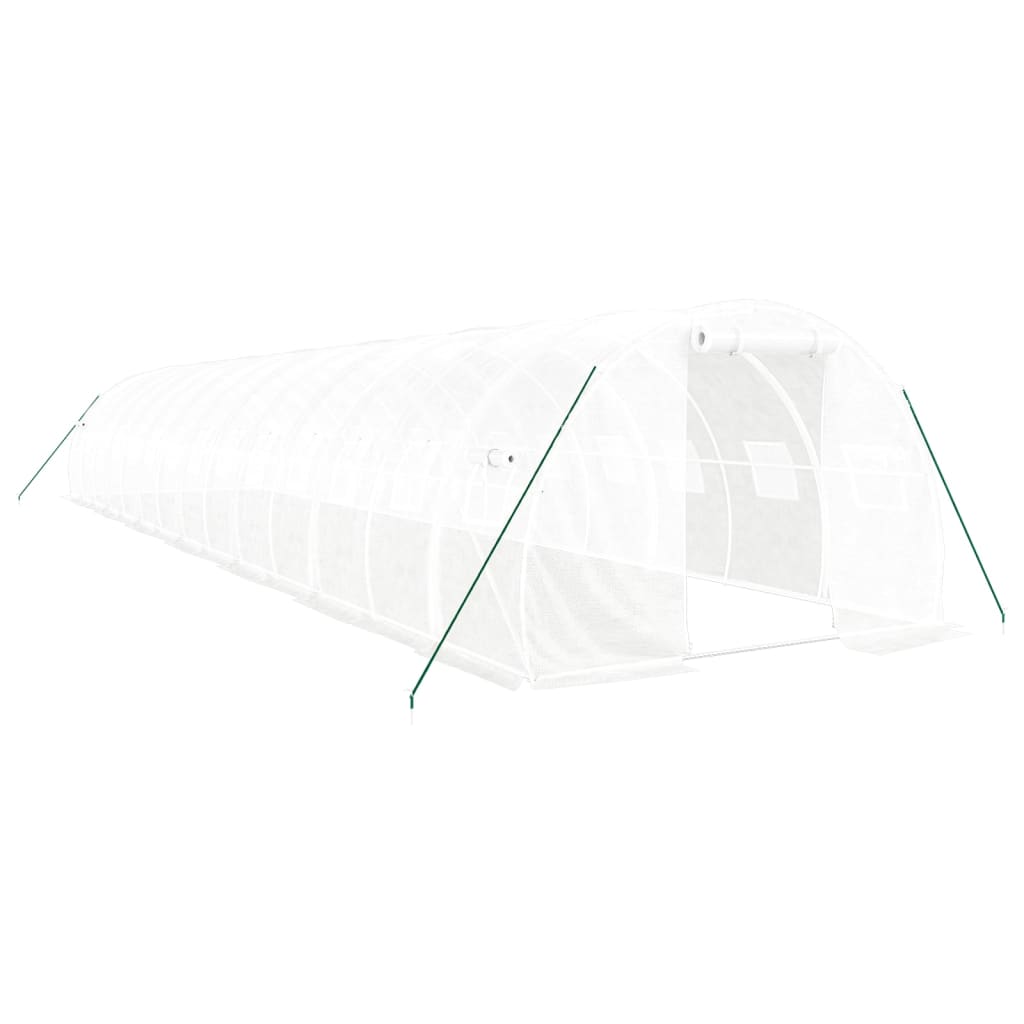Serra con Telaio in Acciaio Bianco 42 m² 14x3x2 m