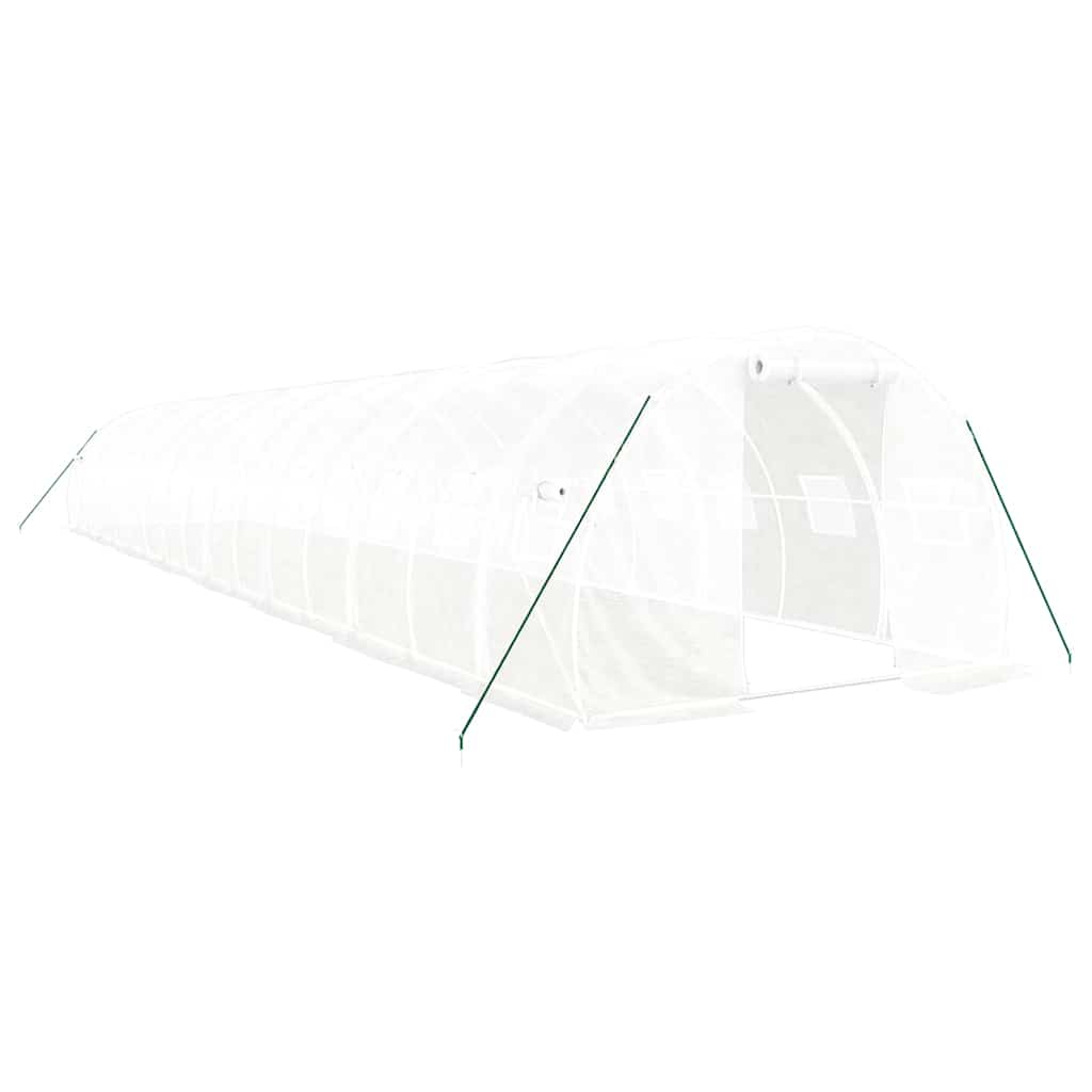 Serra con Telaio in Acciaio Bianco 48 m² 16x3x2 m