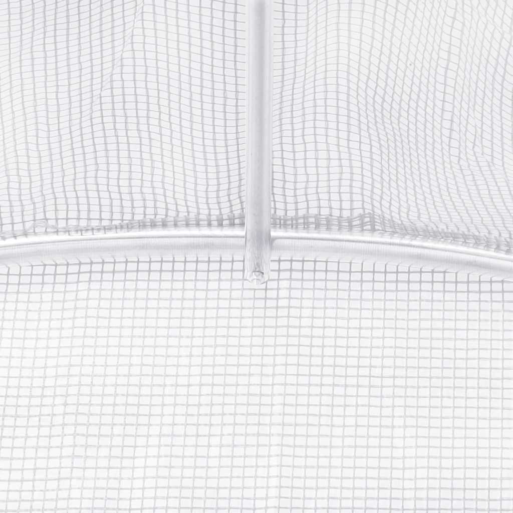 Serra con Telaio in Acciaio Bianco 48 m² 16x3x2 m