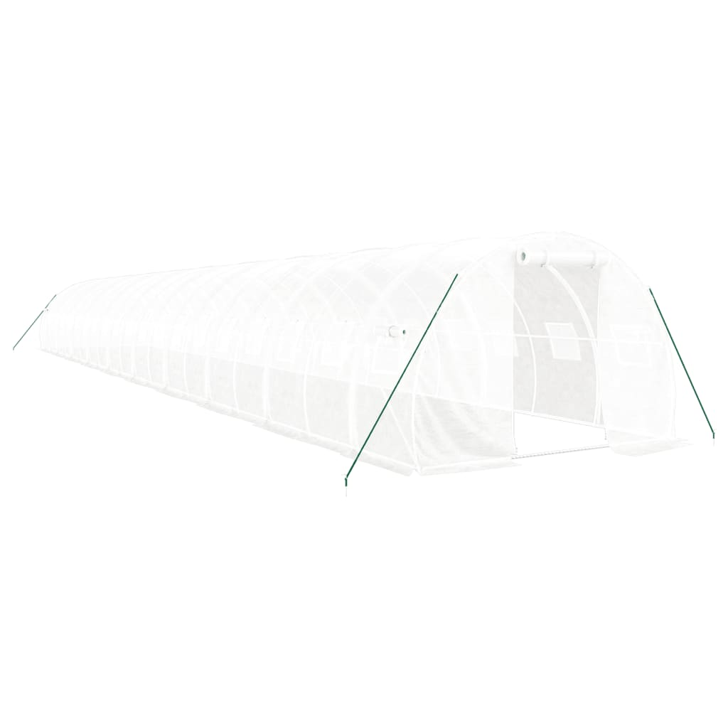 Serra con Telaio in Acciaio Bianco 60 m² 20x3x2 m