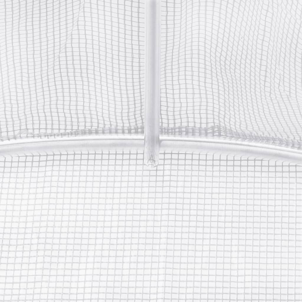 Serra con Telaio in Acciaio Bianco 60 m² 20x3x2 m