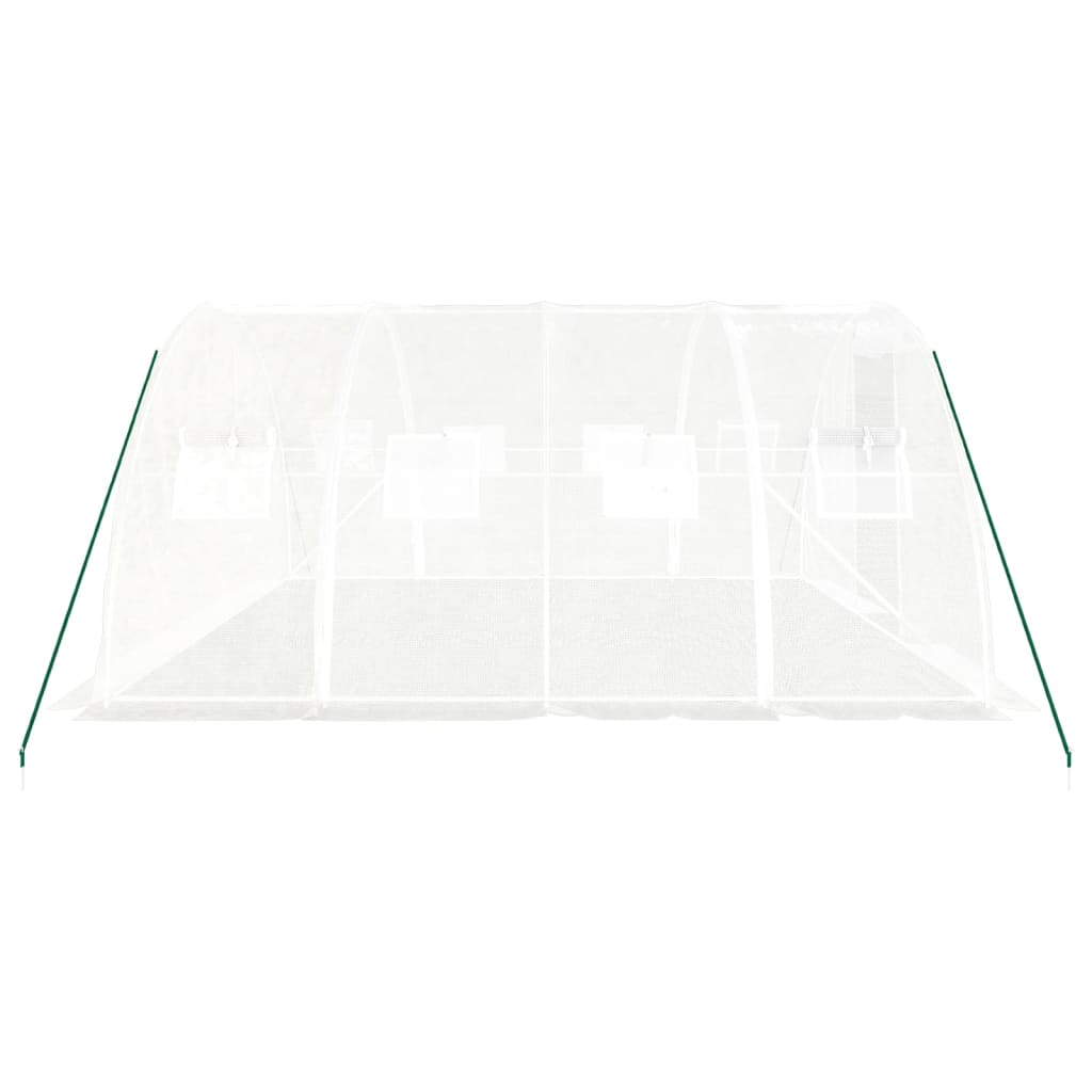 Serra con struttura in acciaio bianca 16 m² 4x4x2 m