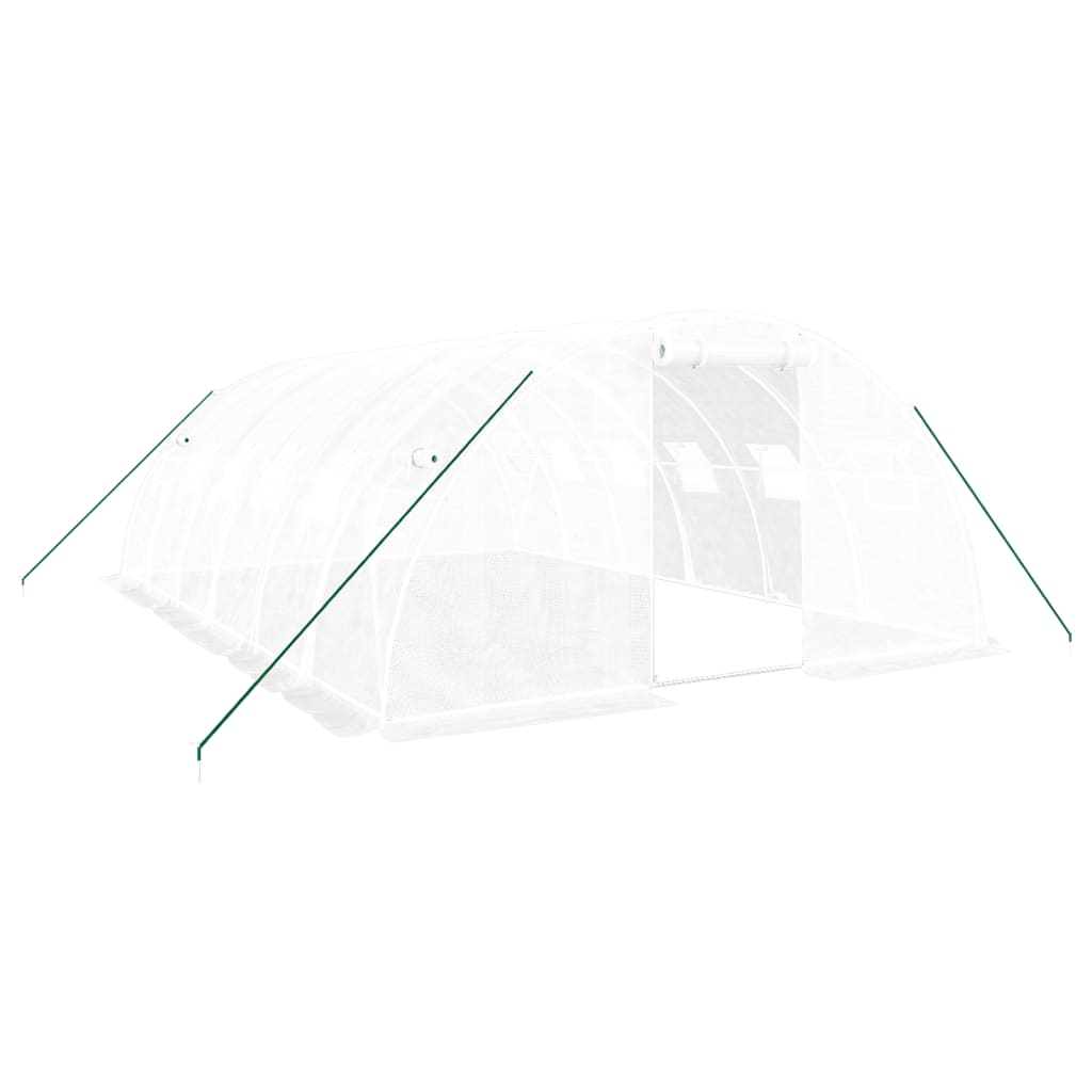 Serra con Telaio in Acciaio Bianco 24 m² 6x4x2 m