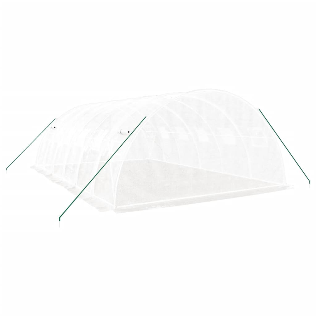 Serra con Telaio in Acciaio Bianco 24 m² 6x4x2 m