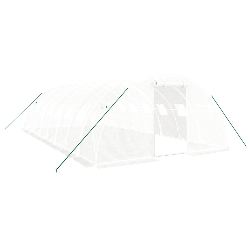 Serra con Telaio in Acciaio Bianco 32 m² 8x4x2 m