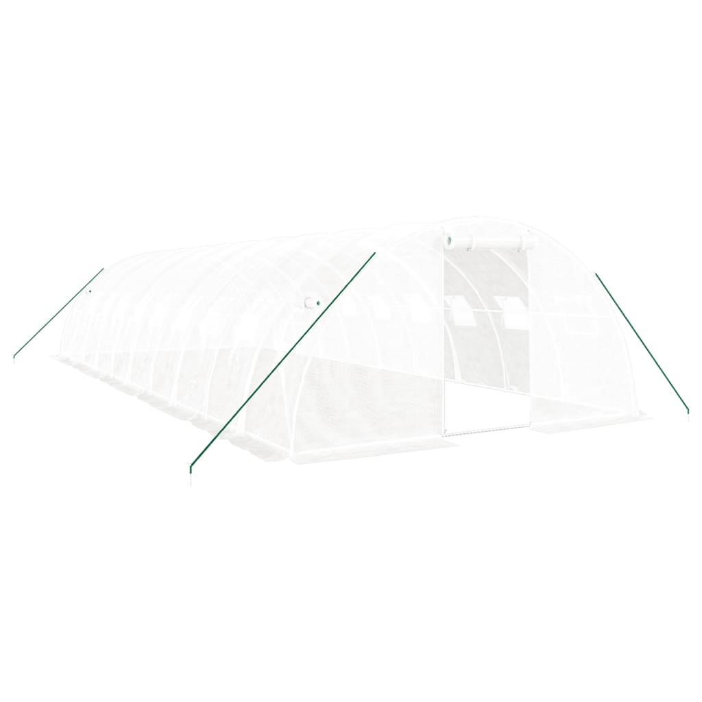 Serra con Telaio in Acciaio Bianco 40 m² 10x4x2 m