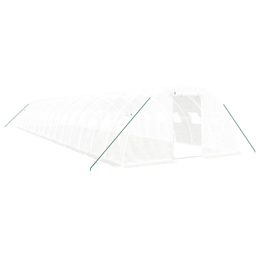 Serra con Telaio in Acciaio Bianco 64 m² 16x4x2 m