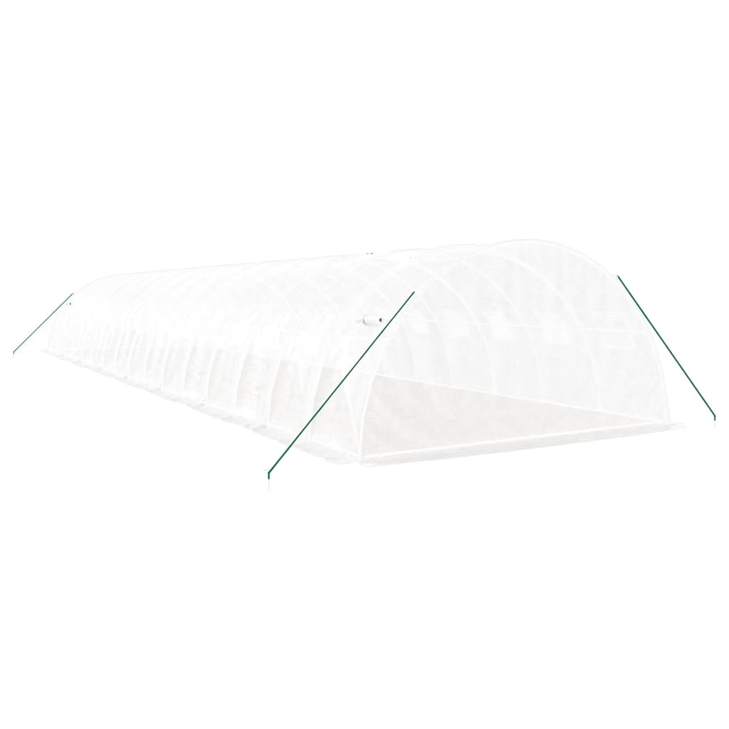 Serra con Telaio in Acciaio Bianco 64 m² 16x4x2 m