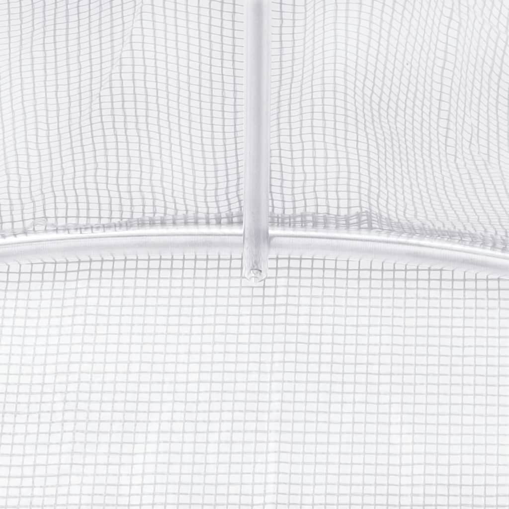 Serra con Telaio in Acciaio Bianco 80 m² 20x4x2 m