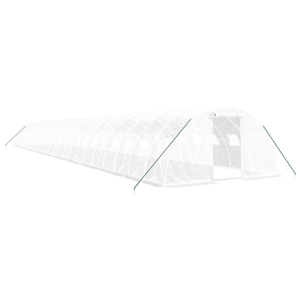 Serra con Telaio in Acciaio Bianco 96 m² 24x4x2 m