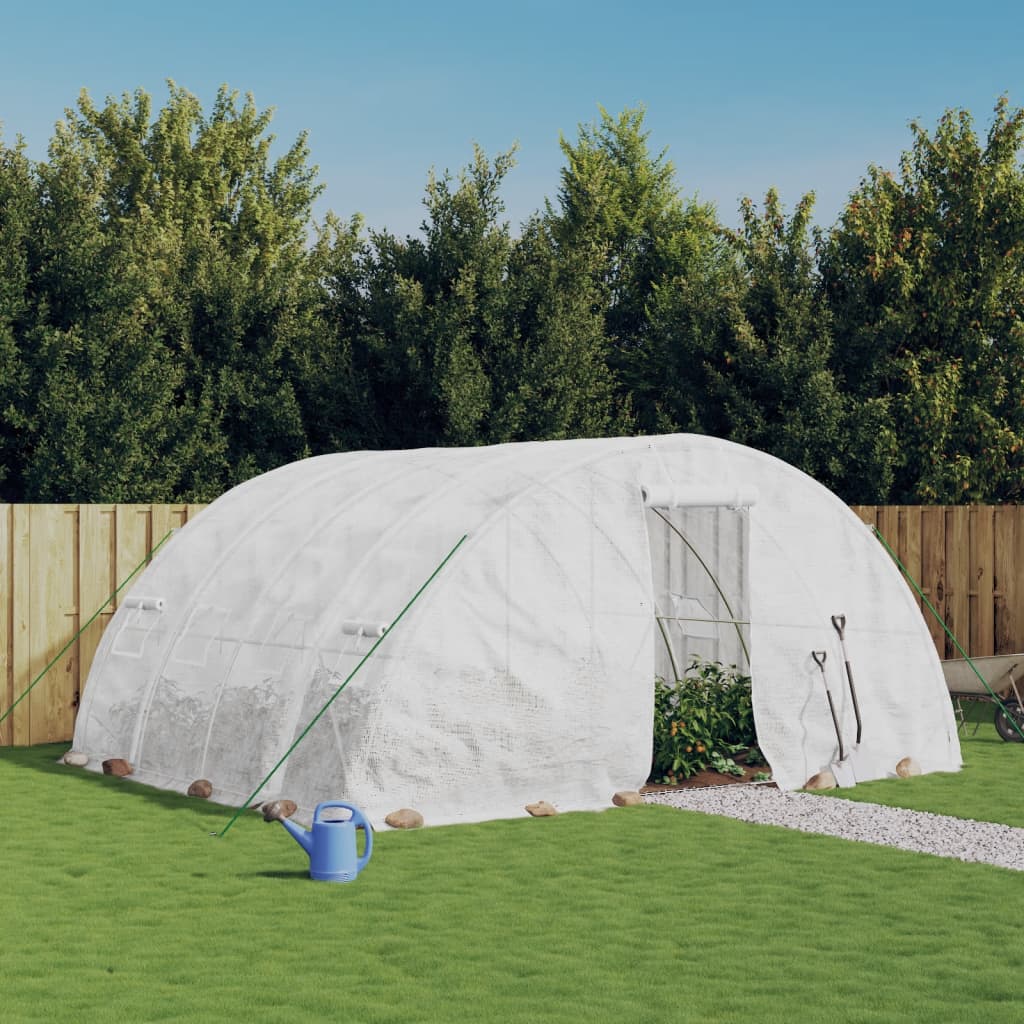 Serra con struttura in acciaio bianca 20 m² 5x4x2,3 m