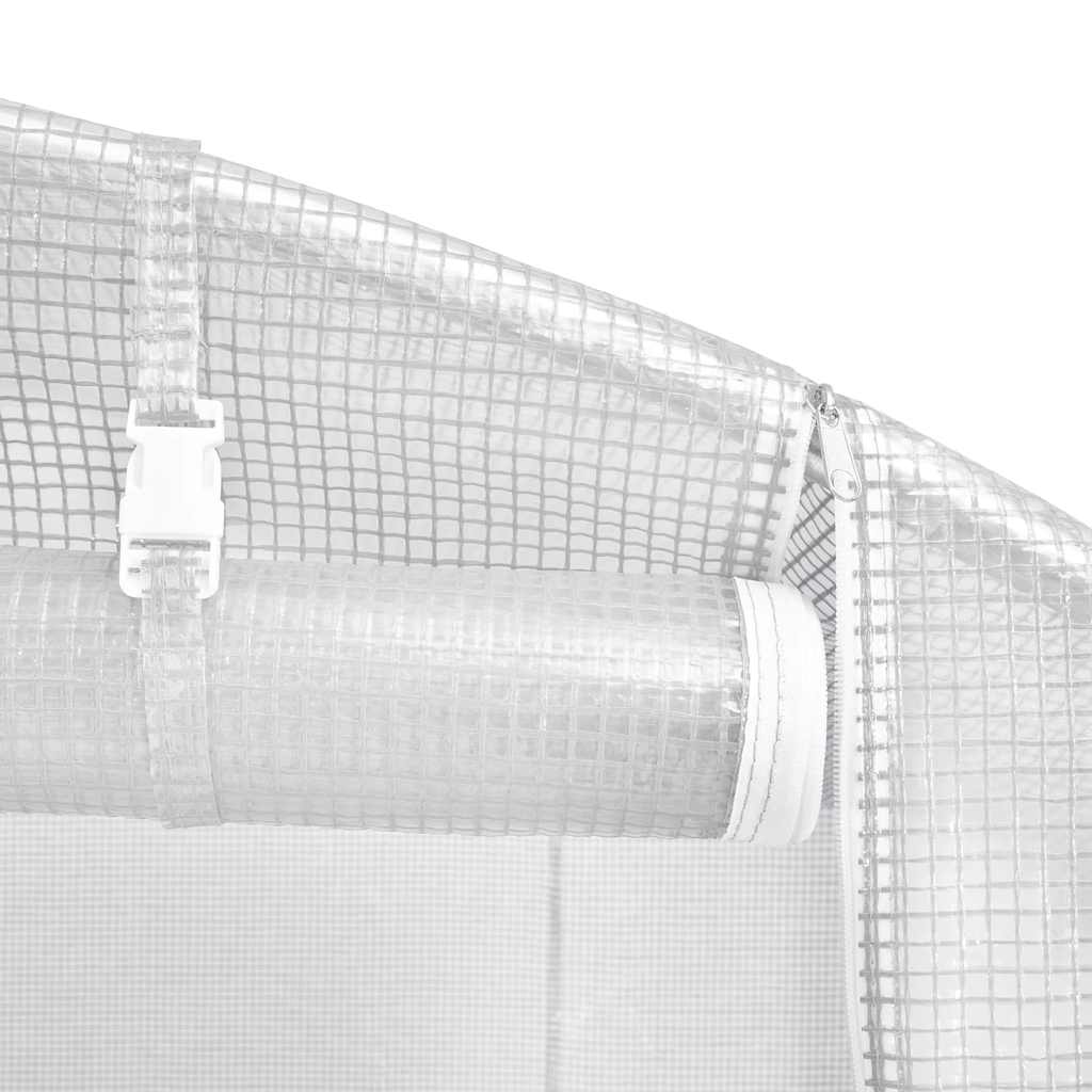 Serra con struttura in acciaio bianca 20 m² 5x4x2,3 m