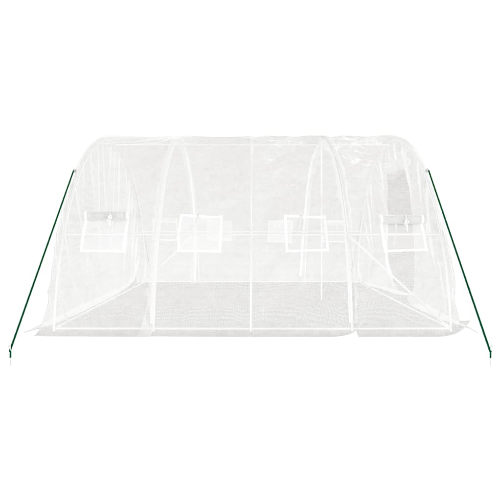 Serra con struttura in acciaio bianca 20 m² 5x4x2,3 m