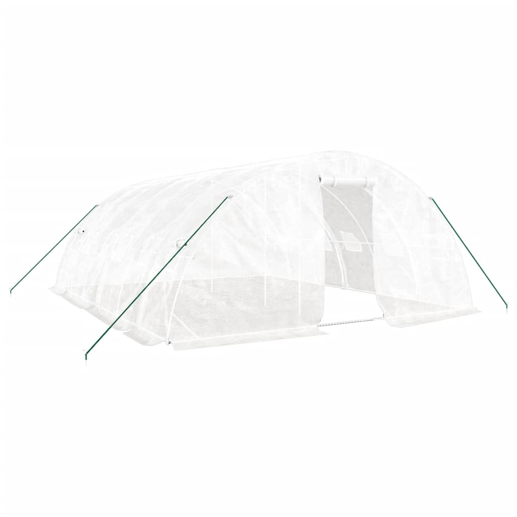 Serra con Telaio in Acciaio Bianco 30 m² 6x5x2,3 m