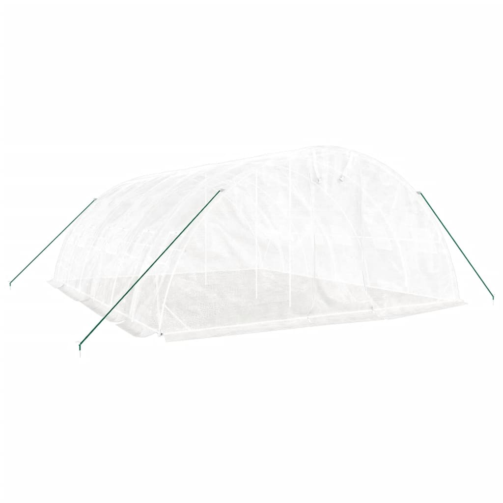 Serra con Telaio in Acciaio Bianco 30 m² 6x5x2,3 m