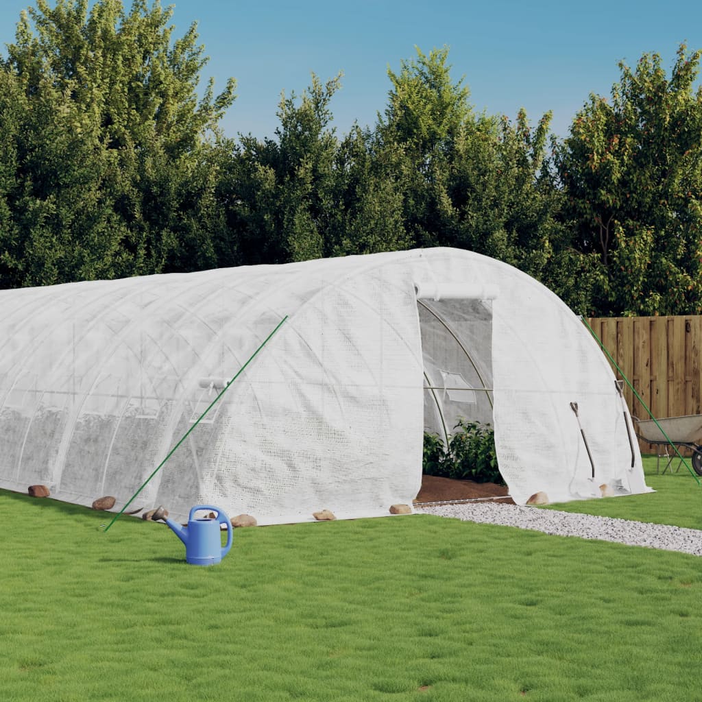 Serra con Telaio in Acciaio Bianco 40 m² 8x5x2,3 m