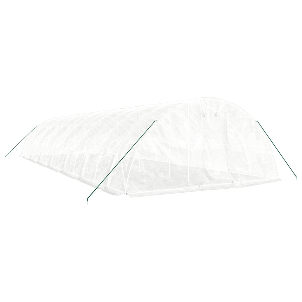 Serra con Telaio in Acciaio Bianco 70 m² 14x5x2,3 m