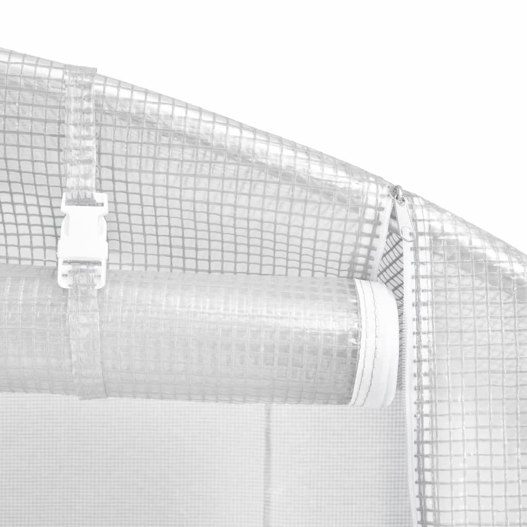 Serra con Telaio in Acciaio Bianco 80 m² 16x5x2,3 m