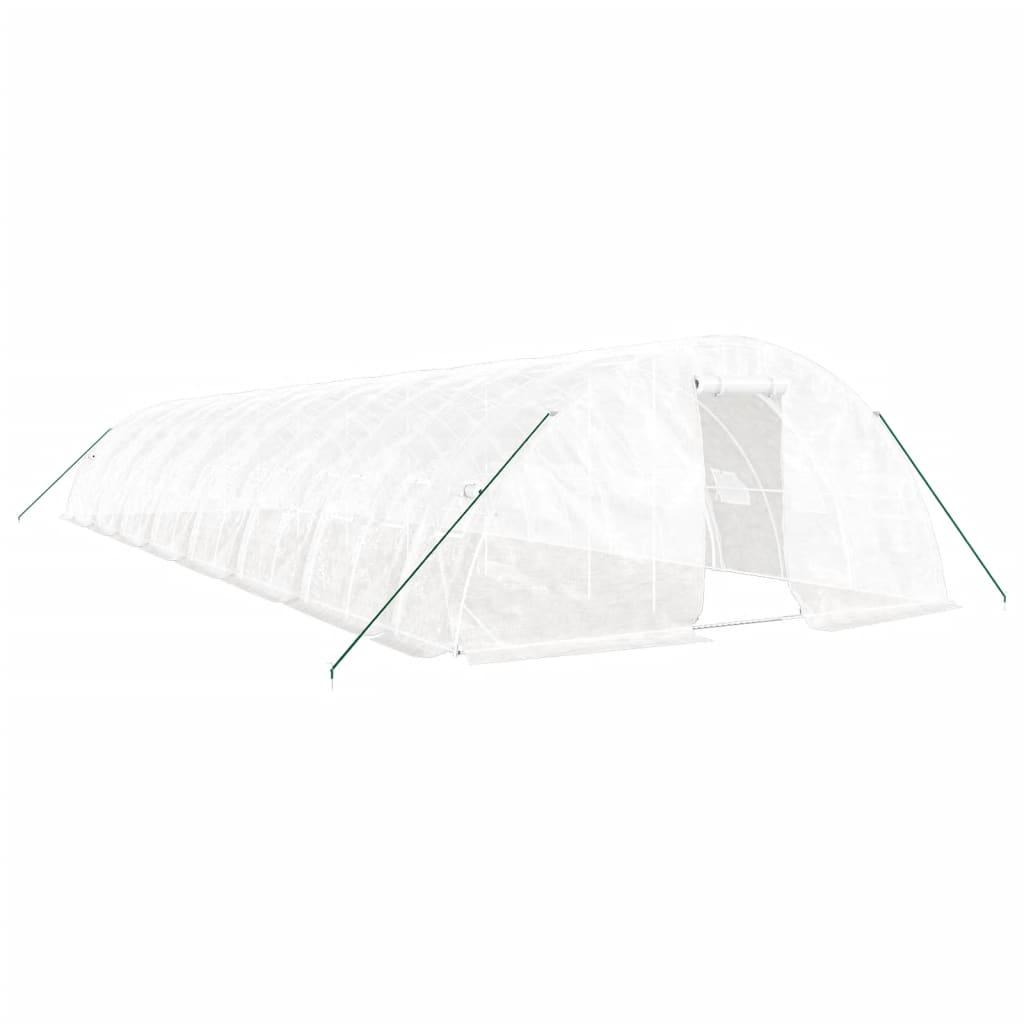 Serra con Telaio in Acciaio Bianco 80 m² 16x5x2,3 m