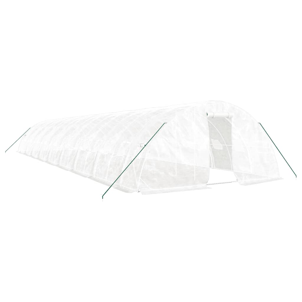 Serra con Telaio in Acciaio Bianco 90 m² 18x5x2,3 m