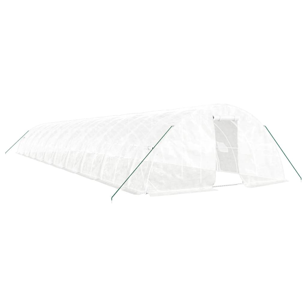 Serra con Telaio in Acciaio Bianco 100 m² 20x5x2,3 m