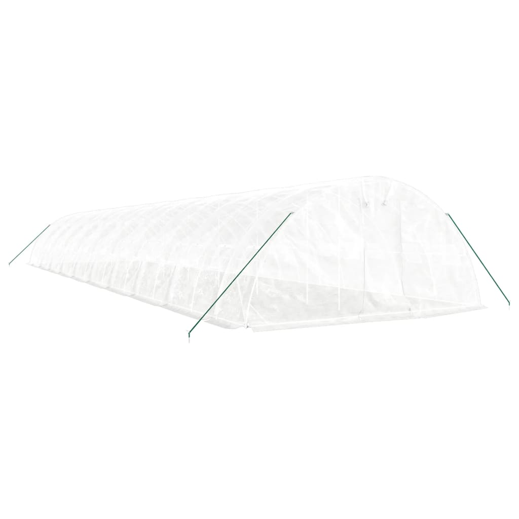 Serra con Telaio in Acciaio Bianco 100 m² 20x5x2,3 m