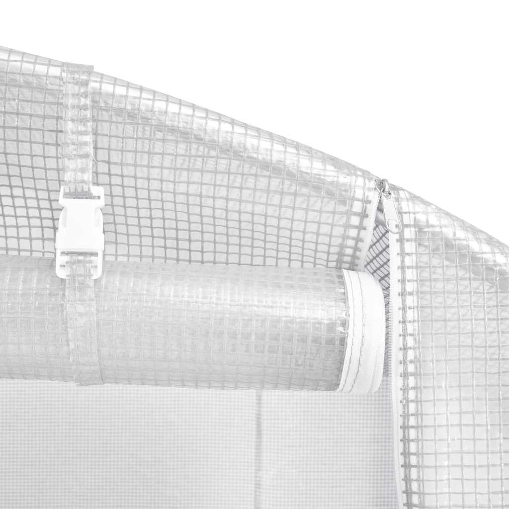 Serra con Telaio in Acciaio Bianco 120 m² 24x5x2,3 m