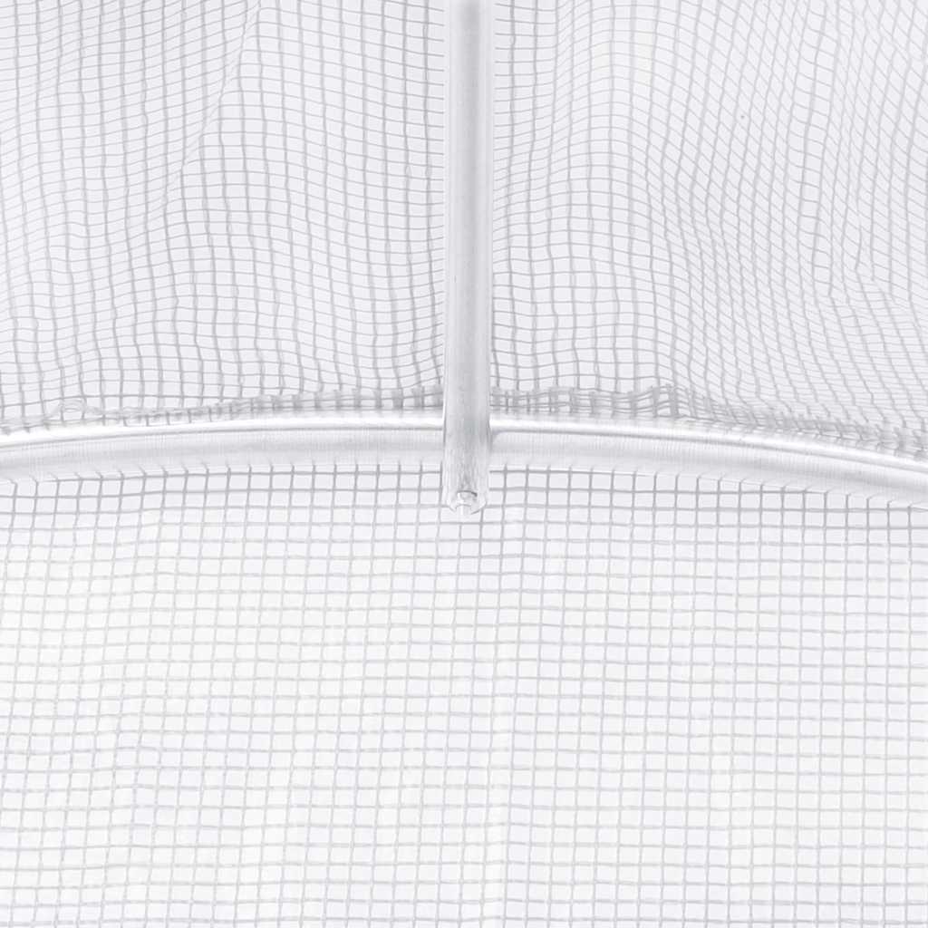 Serra con Telaio in Acciaio Bianco 120 m² 24x5x2,3 m