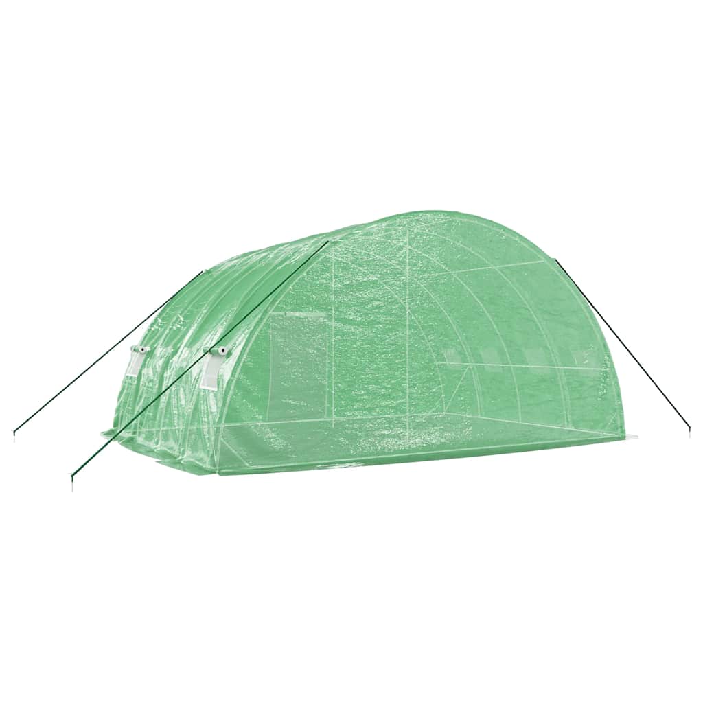 Serra con struttura in acciaio verde 24 m² 6x4x2,85 m
