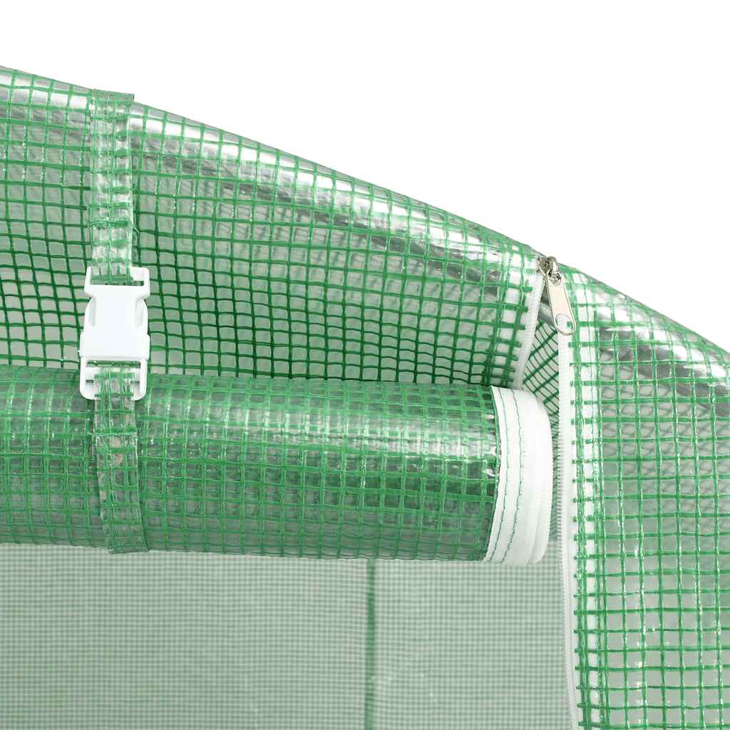 Serra con struttura in acciaio verde 24 m² 6x4x2,85 m