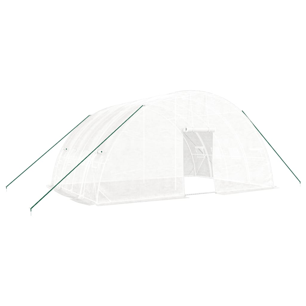 Serra con struttura in acciaio bianca 24 m² 6x4x2,85 m