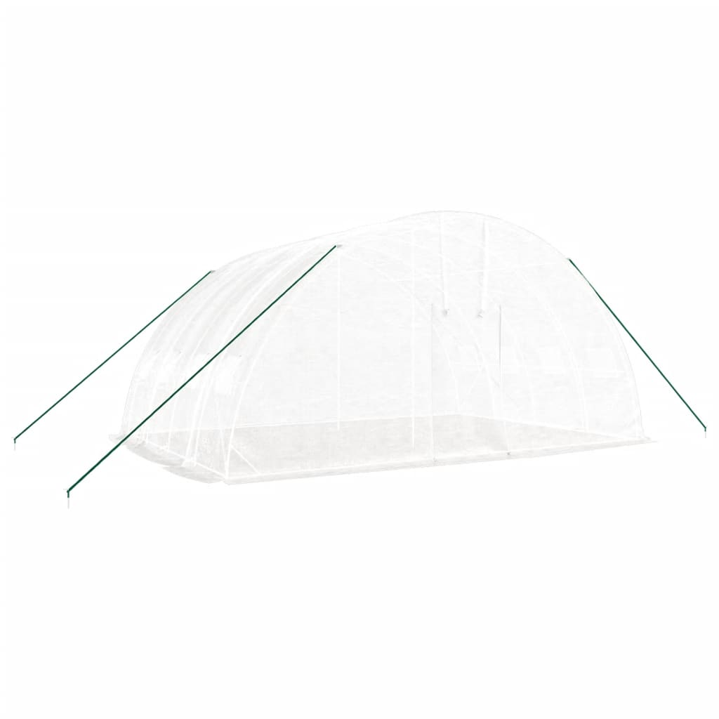 Serra con struttura in acciaio bianca 24 m² 6x4x2,85 m