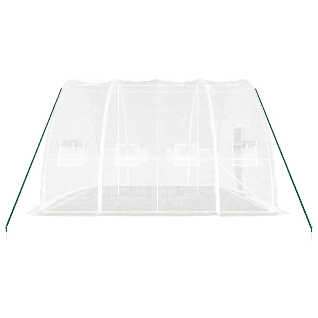 Serra con struttura in acciaio bianca 24 m² 6x4x2,85 m