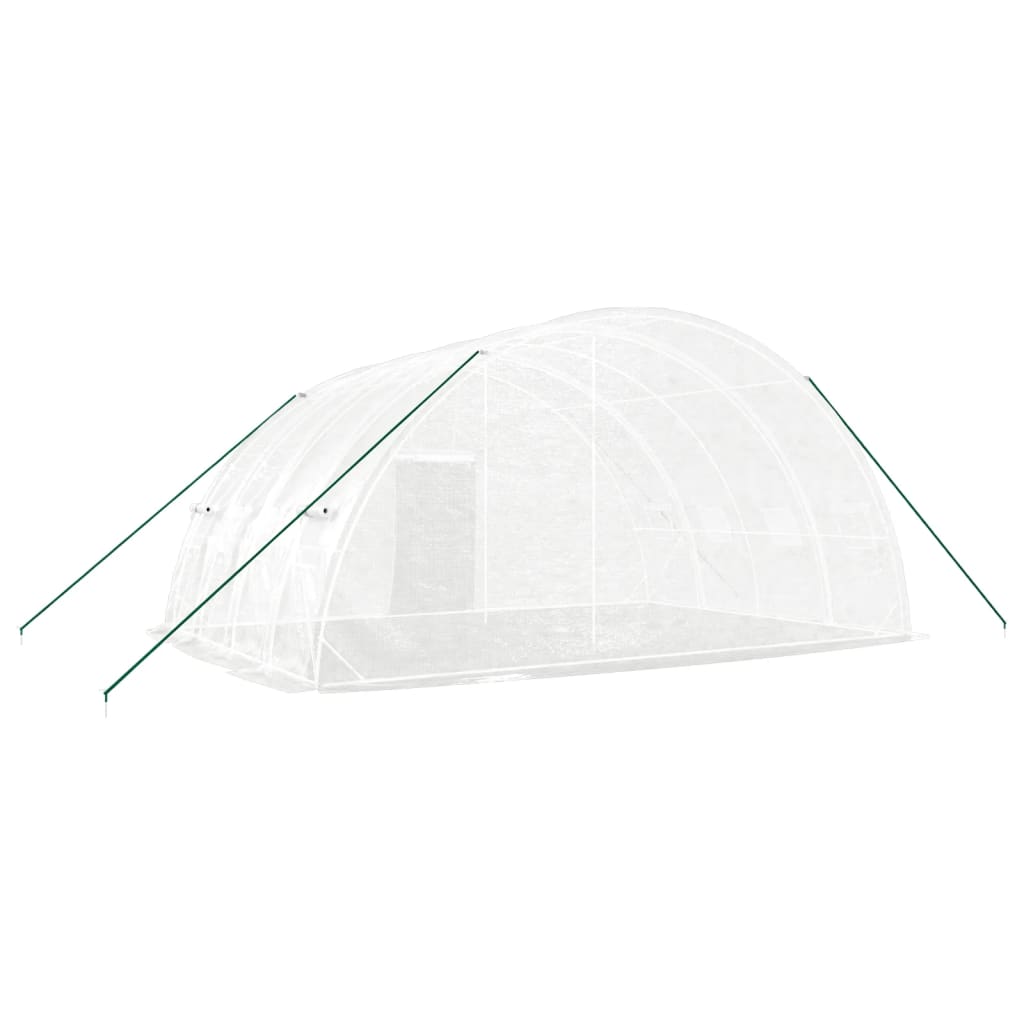 Serra con struttura in acciaio bianca 24 m² 6x4x2,85 m