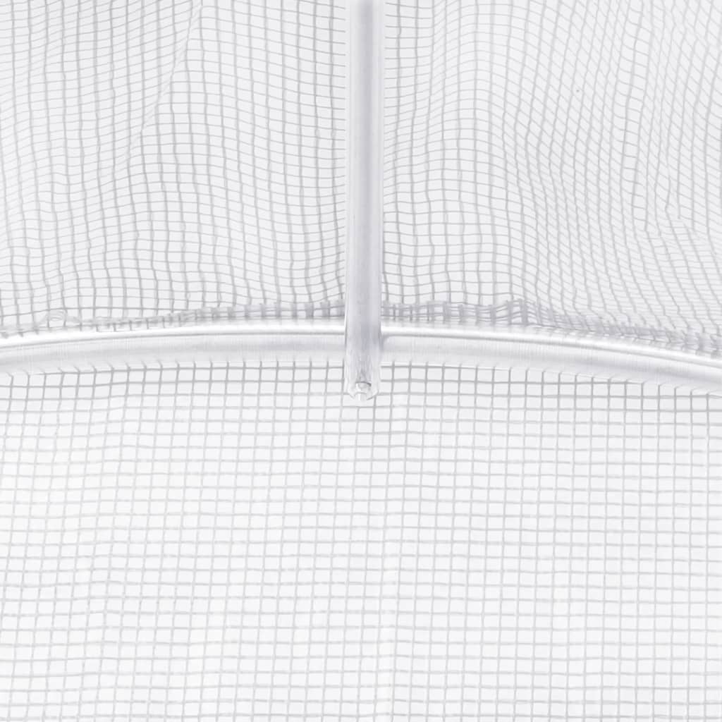 Serra con Telaio in Acciaio Bianco 48 m² 8x6x2,85 m