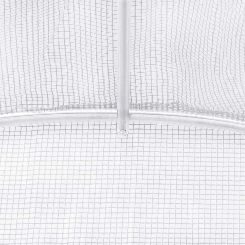 Serra con Telaio in Acciaio Bianco 84 m² 14x6x2,85 m