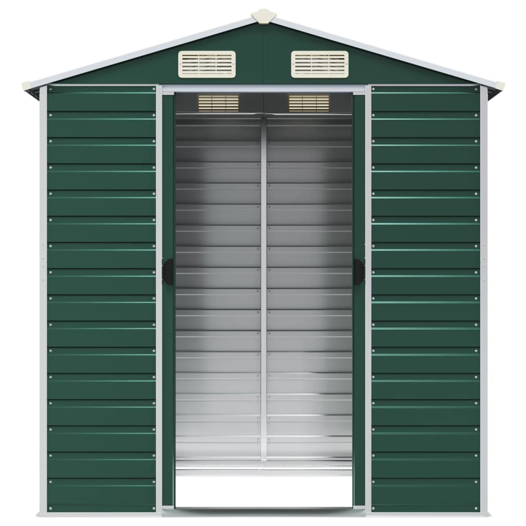 Capanno da Giardino Verde 191x130x198 cm in Acciaio Zincato
