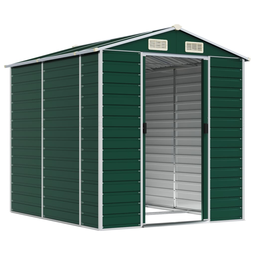 Casetta da giardino verde 191x215x198 cm in acciaio zincato
