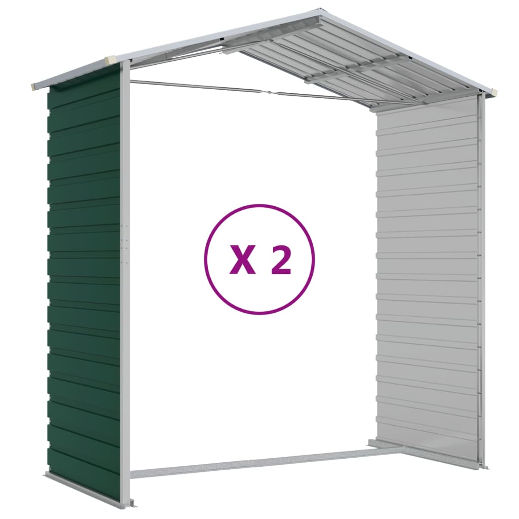 Casetta da giardino verde 191x215x198 cm in acciaio zincato