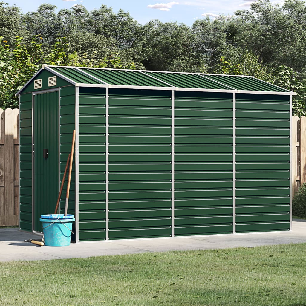 Casetta da giardino verde 191x300x198 cm in acciaio zincato