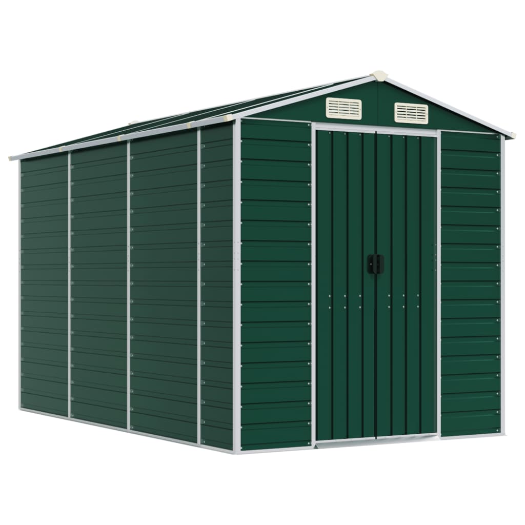 Casetta da giardino verde 191x300x198 cm in acciaio zincato