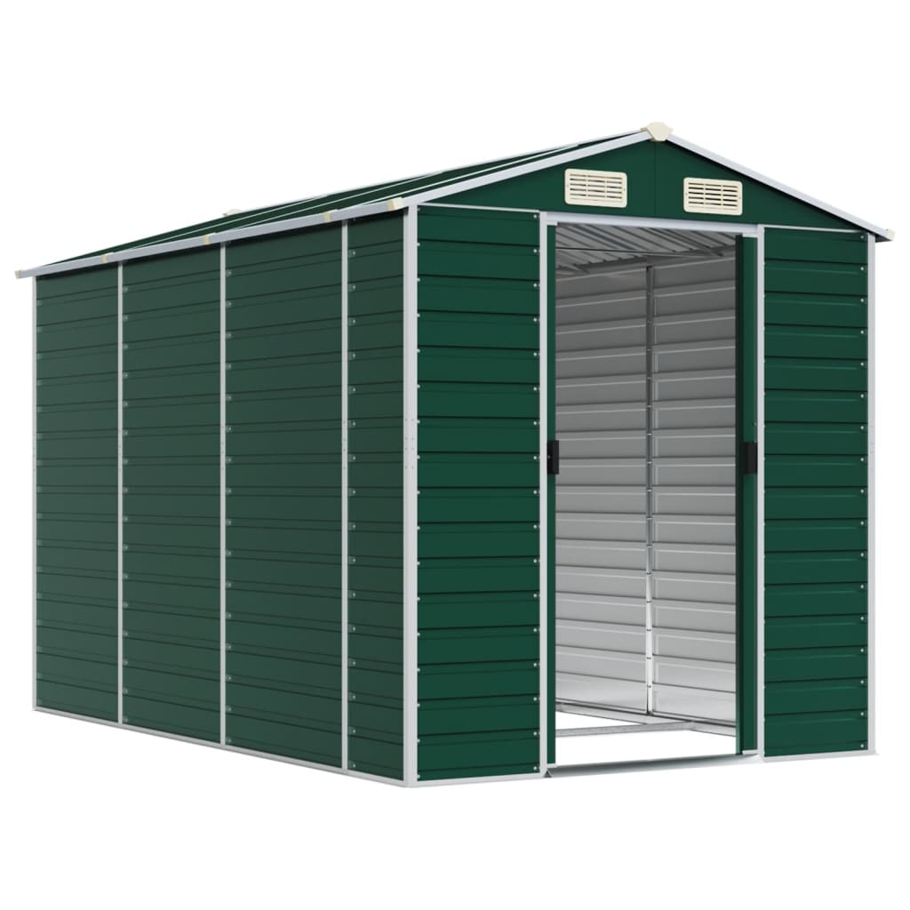 Casetta da giardino verde 191x300x198 cm in acciaio zincato