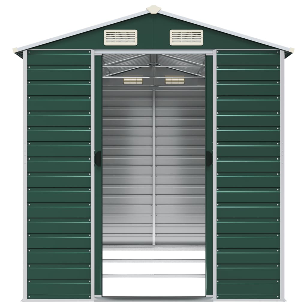 Casetta da giardino verde 191x300x198 cm in acciaio zincato