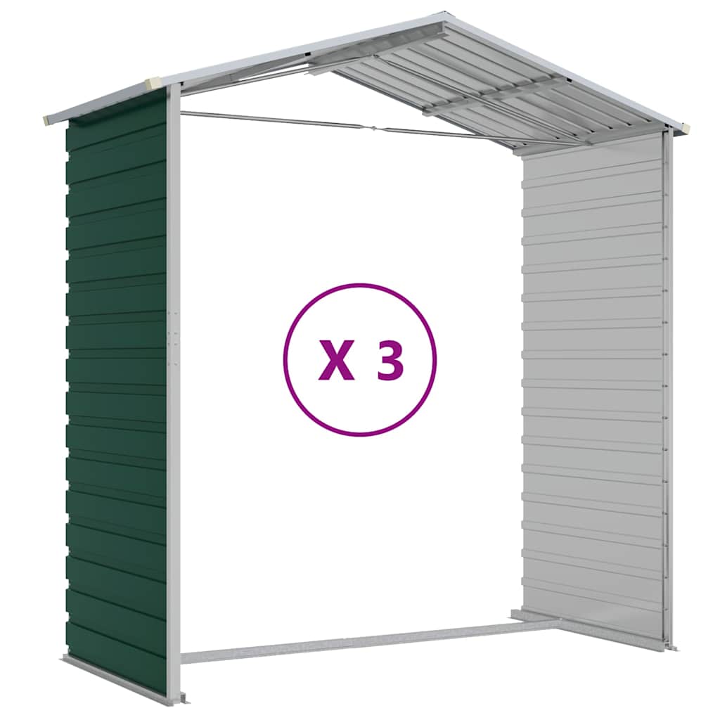 Casetta da giardino verde 191x300x198 cm in acciaio zincato
