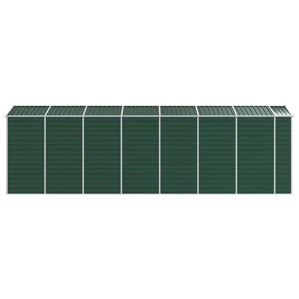 Capanno da Giardino Verde 191x640x198 cm in Acciaio Zincato