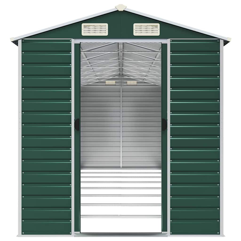 Capanno da Giardino Verde 191x725x198 cm in Acciaio Zincato