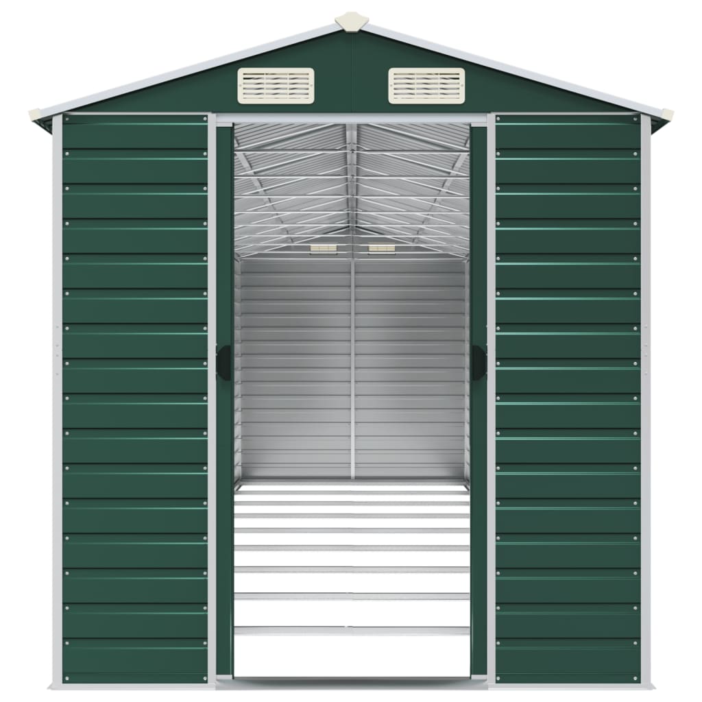 Capanno da Giardino Verde 191x810x198 cm in Acciaio Zincato